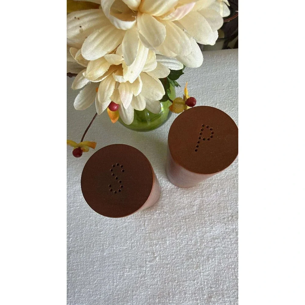 Vintage Danish Style Wood Salt & Pepper Shakers MCM Minimalist Scandinavian 6in